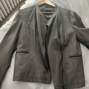 Anthropologie Kaari Gray imitation Leather Jacket XL
